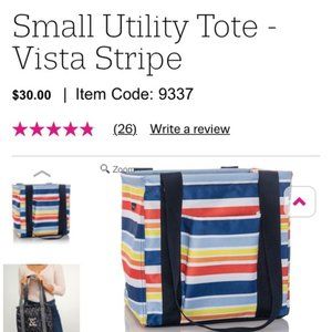 Thirty One small utility tote vista stripe